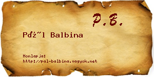 Pál Balbina névjegykártya